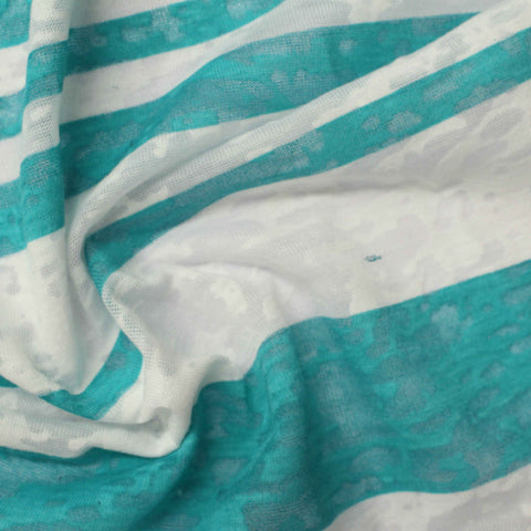 Teal Horizontal-Stripe Knit, Poly-Viscose
