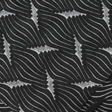 Black Wavy-Line Jacquard, Polyester — photo 3