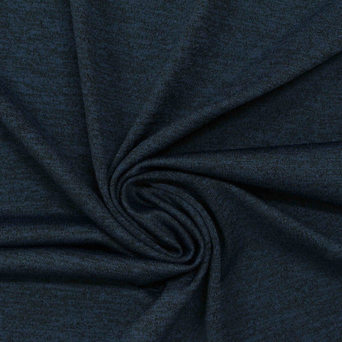 Dark Blue Marl Jersey Knit, Polyester, 135 gsm