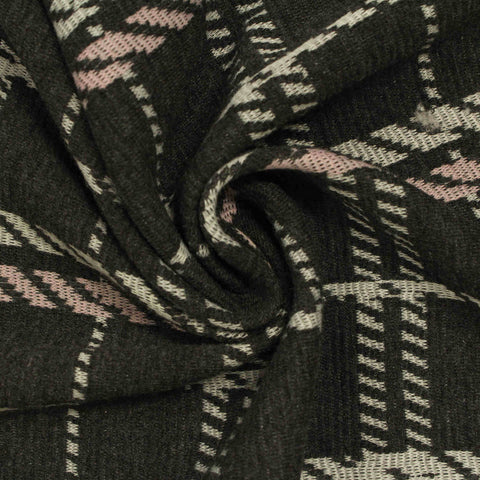 Dark Grey Plaid Jacquard, Polyester, 280 gsm