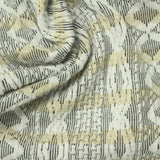 Cream Vertical-Stripe Interlock Knit, Spandex — photo 3