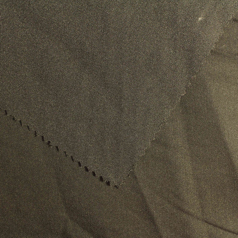 Polyester Viscose Stretch Satin Fabric, 244 gsm — Khaki
