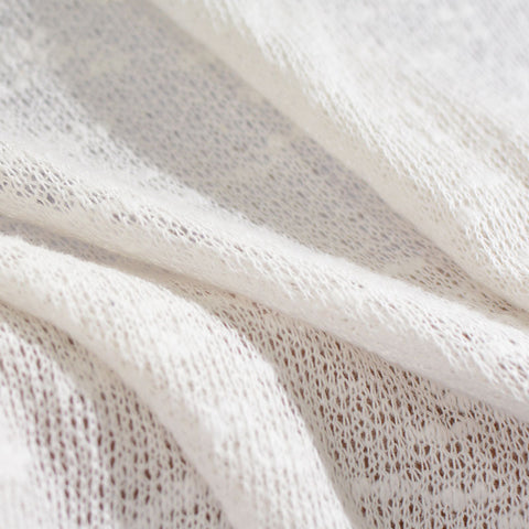 Cotton Viscose Knit Fabric, 140 gsm, 150 cm — White