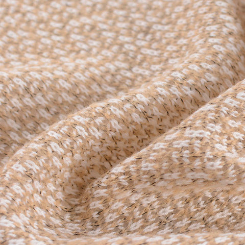 Jacquard Polyester Acrylic Chunky Knit Fabric, 234 gsm — Beige