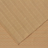 Beige Horizontal-Band Interlock Knit, Polyester — photo 3