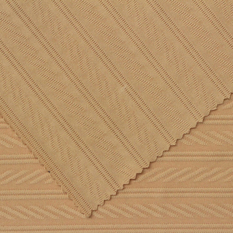 Beige Horizontal-Band Interlock Knit, Polyester