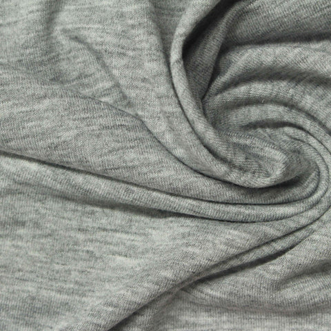 Light Grey Marl Jersey Knit, Poly-Viscose, 150 gsm, 155 cm