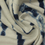 Dark Blue Abstract Jersey Knit, Viscose-Linen — photo 3