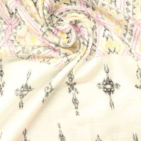 Dark Grey Abstract Jacquard, Viscose