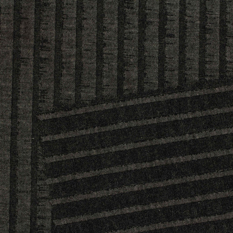 Dark Grey Vertical-Stripe Rib Knit, Viscose