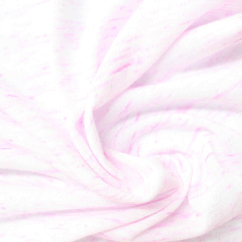 White Marl Jersey Knit, Poly-Linen, 130 gsm, 150 cm