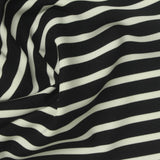 Black Horizontal-Stripe Waffle Knit, Nylon-Spandex — photo 3