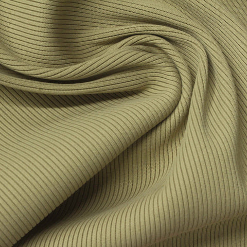 Polyester Stretch Rib Knit Fabric, 340 gsm, 150 cm — Khaki