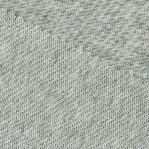 Light Grey Marl Rib Knit, Polyester, 250 gsm, 180 cm