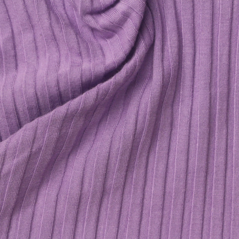 Viscose Stretch Rib Knit Fabric, 360 gsm, 120 cm — Purple