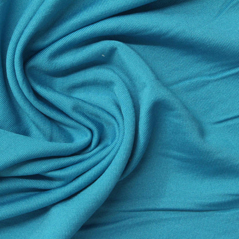 Brushed Polyester Stretch Milk Silk Knit Fabric, 180 gsm, 159 cm — Blue