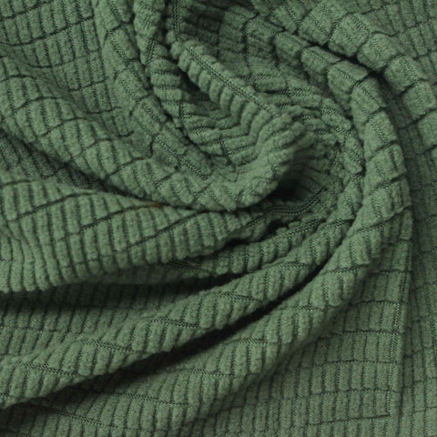 Polyester Stretch Fleece Fabric, 220 gsm, 165 cm — Green
