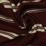 Maroon Stripes Rib Knit, Viscose — photo 3