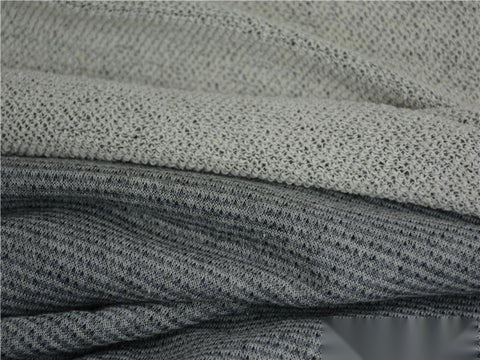 Heather Polyester Cotton French Terry Fabric, 350 gsm, 160 cm — Grey