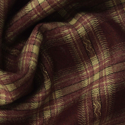 Maroon Bold-Plaid Woven, Poly-Viscose, 285 gsm, 150 cm, ref EF-265150