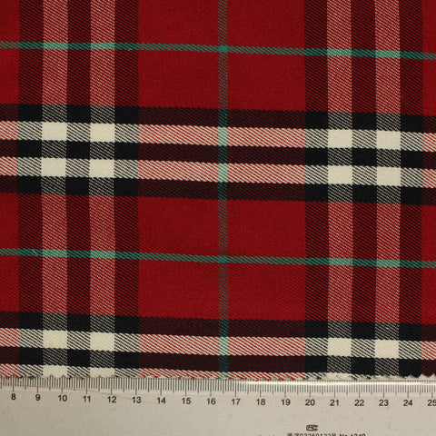 Red Plaid Woven, Poly-Cotton, 195 gsm, 147 cm, ref EF-206135
