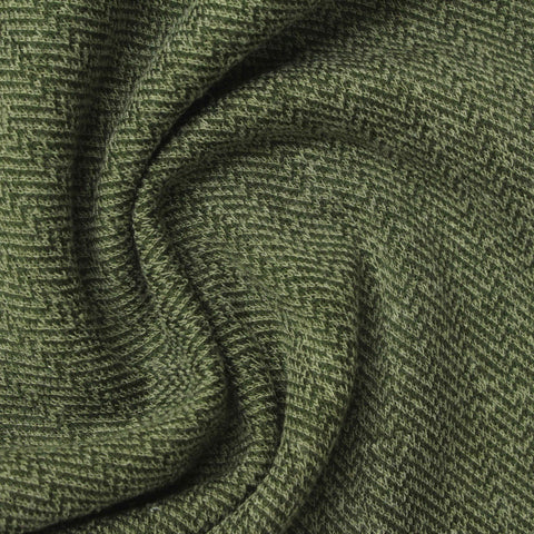 Olive Herringbone French Terry, Polyester