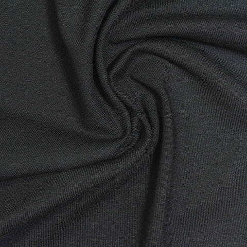 Viscose Stretch Jersey Knit Fabric, 270 gsm, 150 cm — Black, ref EF-262434