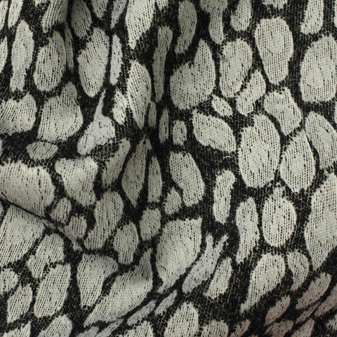 Black Animal Print Knit, Polyester, 225 gsm