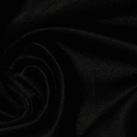 Polyester Stretch Satin Fabric, 220 gsm, 155 cm — Black