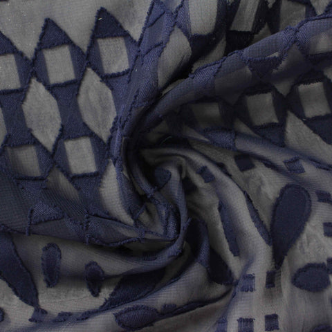 100% Polyester Chiffon Fabric, 78 gsm, 145 cm — Blue