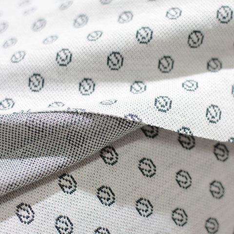 Dark Grey Circles Interlock Knit, Viscose