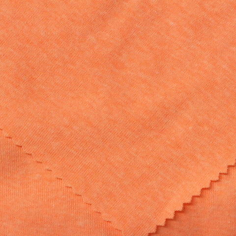 Orange Marl Rib Knit, Cotton-Poly