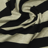 Black Diagonal-Stripe Jersey Knit, Viscose — photo 3