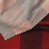 Plaid Brushed Polyester Stretch Chunky Knit Fabric, 170 gsm, 160 cm — Red — photo 3