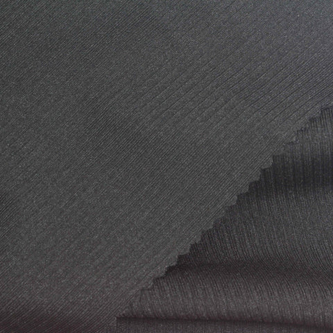 Black Ribbed Rib Knit, Polyester