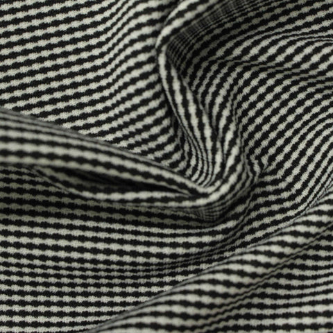 Jacquard Polyester Stretch Knit Fabric, 210 gsm, 180 cm — Black