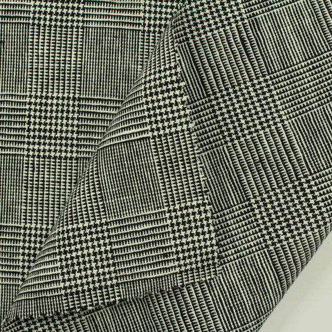 Black Plaid Woven, Linen-Cotton