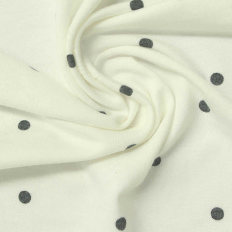 Dark Grey Dots Jersey Knit, Poly-Viscose, 200 gsm