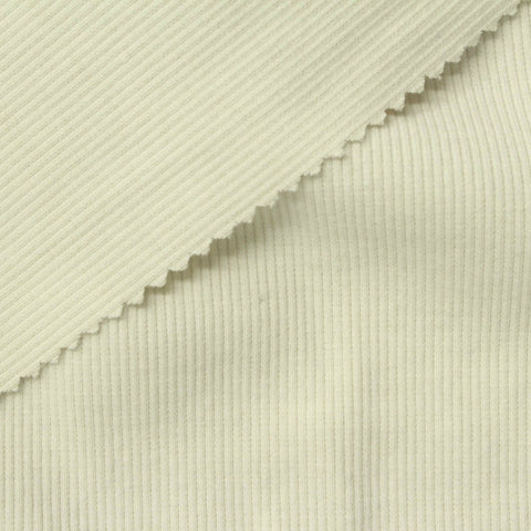 Polyester Cotton Stretch Rib Knit Fabric, 381 gsm, 131 cm — Beige