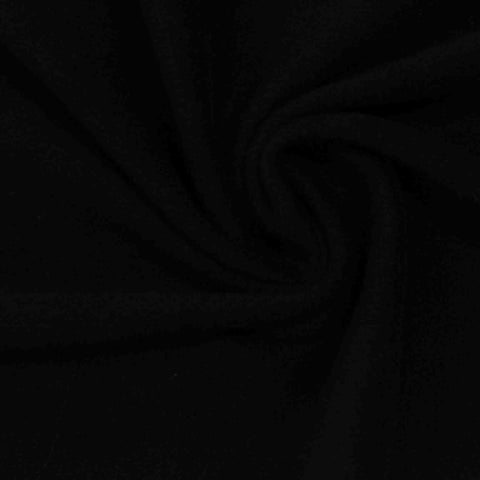 Brushed Polyester Stretch Knit Fabric, 190 gsm, 175 cm — Black