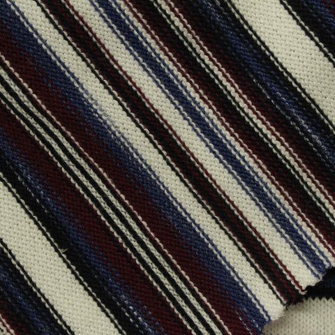 White Horizontal-Stripe Knit, Cotton, 220 gsm