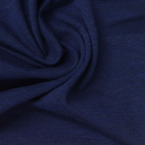 Dark Blue Marl Jersey Knit, Cotton-Poly, 180 gsm, 160 cm