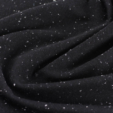 Black Marl Jersey Knit, Poly-Viscose, 256 gsm