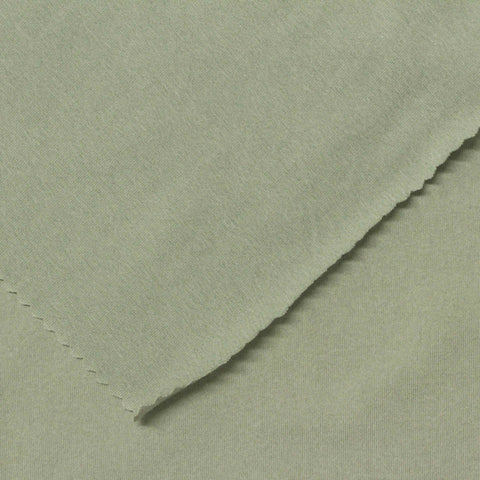 Brushed Polyester Stretch Jersey Knit Fabric, 200 gsm, 160 cm — Green