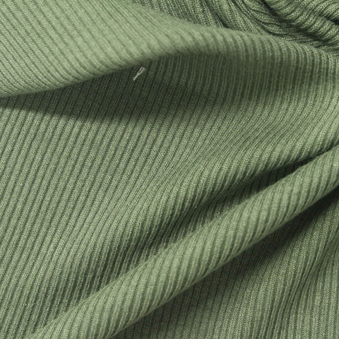 Viscose Stretch Rib Knit Fabric, 270 gsm, 120 cm — Green, ref EF-249216