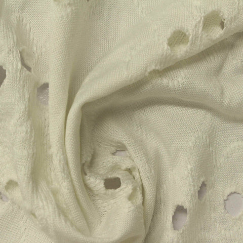 Cream Eyelet Jacquard, Polyester, 120 gsm