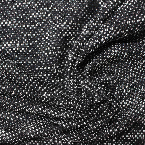 Black Marl Chunky Knit, Cotton-Poly, 189 gsm