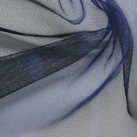 Printed 100% Polyester Mesh Fabric, 140 cm — Blue