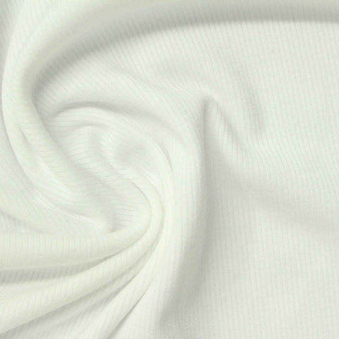 Off-White Ribbed Rib Knit, Poly-Viscose