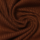 Polyester Viscose Stretch Rib Knit Fabric, 220 gsm, 145 cm — Brown — photo 3